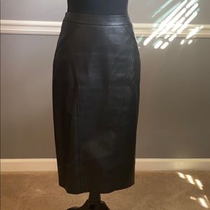 BCBG Maxazria Black Faux Leather Pencil Skirt XS